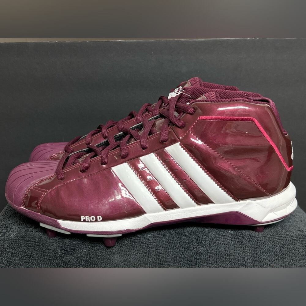 New Rare 2003 Adidas Pro Model D Football Cleats Maroon Crimson Mens Size 13